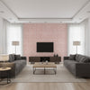 Pinellas Coral Coral | Thibaut - Living Room Visualization (AI-generated, may not be to scale. Verify pattern scale with product specifications.)