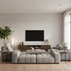 Jordan Nickel ivory | Thibaut - Living Room Visualization (AI-generated, may not be to scale. Verify pattern scale with product specifications.)