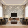 Telaio Brights | Thibaut - Living Room Visualization (AI-generated, may not be to scale. Verify pattern scale with product specifications.)