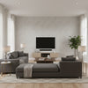 Crystalla Grey Grey | Thibaut - Living Room Visualization (AI-generated, may not be to scale. Verify pattern scale with product specifications.)