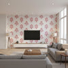 T10667 | Thibaut - Living Room Visualization (AI-generated, may not be to scale. Verify pattern scale with product specifications.)