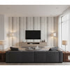 Painted Desert Light Grey | Thibaut - Living Room Visualization (AI-generated, may not be to scale. Verify pattern scale with product specifications.)