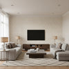 Javan Pearl Pearl | Thibaut - Living Room Visualization (AI-generated, may not be to scale. Verify pattern scale with product specifications.)