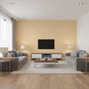Coastal Sisal Straw Straw | Thibaut - Living Room Visualization (AI-generated, may not be to scale. Verify pattern scale with product specifications.)