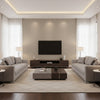 Minerals Grey Grey | Thibaut - Living Room Visualization (AI-generated, may not be to scale. Verify pattern scale with product specifications.)