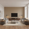 Minerals Bronze beige | Thibaut - Living Room Visualization (AI-generated, may not be to scale. Verify pattern scale with product specifications.)