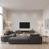 Flanders Slate Slate | Thibaut - Living Room Visualization (AI-generated, may not be to scale. Verify pattern scale with product specifications.)