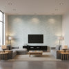 Wood Herringbone Slate | Thibaut - Living Room Visualization (AI-generated, may not be to scale. Verify pattern scale with product specifications.)