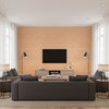 Madeira Chain Orange Orange | Thibaut - Living Room Visualization (AI-generated, may not be to scale. Verify pattern scale with product specifications.)