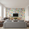 Madeira Chain Silver Silver | Thibaut - Living Room Visualization (AI-generated, may not be to scale. Verify pattern scale with product specifications.)