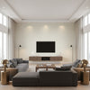 Madeira Chain White White | Thibaut - Living Room Visualization (AI-generated, may not be to scale. Verify pattern scale with product specifications.)