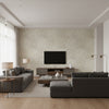 Kasai Beige Beige | Thibaut - Living Room Visualization (AI-generated, may not be to scale. Verify pattern scale with product specifications.)