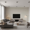 Starleaf Beige Beige | Thibaut - Living Room Visualization (AI-generated, may not be to scale. Verify pattern scale with product specifications.)