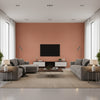 Taluk Sisal Thibaut TALUK SISAL(T34038) - Terracotta | Thibaut - Living Room Visualization (AI-generated, may not be to scale. Verify pattern scale with product specifications.)