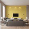 Bamboo Lattice Yellow Yellow | Thibaut - Living Room Visualization (AI-generated, may not be to scale. Verify pattern scale with product specifications.)