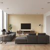 Natural Metal Grey Metal Straw Metal Straw | Thibaut - Living Room Visualization (AI-generated, may not be to scale. Verify pattern scale with product specifications.)