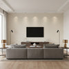 Nira Neutral Neutral | Thibaut - Living Room Visualization (AI-generated, may not be to scale. Verify pattern scale with product specifications.)
