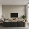 Pearl Bay Off Grey Grey | Thibaut - Living Room Visualization (AI-generated, may not be to scale. Verify pattern scale with product specifications.)