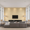 Carolina Raffia Tobacco Tobacco | Thibaut - Living Room Visualization (AI-generated, may not be to scale. Verify pattern scale with product specifications.)