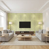 St. Barts Green pale green | Thibaut - Living Room Visualization (AI-generated, may not be to scale. Verify pattern scale with product specifications.)