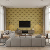 Spotted Orchid Light Brown Light Brown | Thibaut - Living Room Visualization (AI-generated, may not be to scale. Verify pattern scale with product specifications.)