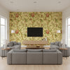Klein Trellis Tobacco Tobacco | Thibaut - Living Room Visualization (AI-generated, may not be to scale. Verify pattern scale with product specifications.)