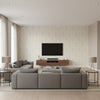 Caravan Beige Beige | Thibaut - Living Room Visualization (AI-generated, may not be to scale. Verify pattern scale with product specifications.)