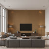 Bankun Raffia Bark Bark | Thibaut - Living Room Visualization (AI-generated, may not be to scale. Verify pattern scale with product specifications.)