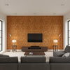 Medici Metallic Gold brown | Thibaut - Living Room Visualization (AI-generated, may not be to scale. Verify pattern scale with product specifications.)