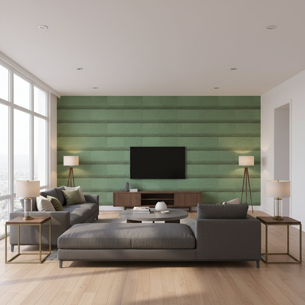 T8012104.33.0 | Kravet - Living Room Visualization (AI-generated, may not be to scale. Verify pattern scale with product specifications.)