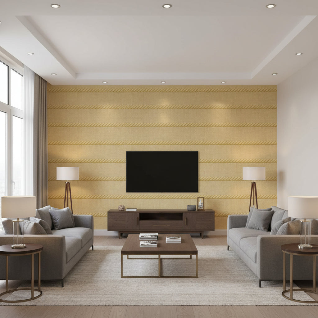 T8012104.414.0 | Kravet - Living Room Visualization (AI-generated, may not be to scale. Verify pattern scale with product specifications.)