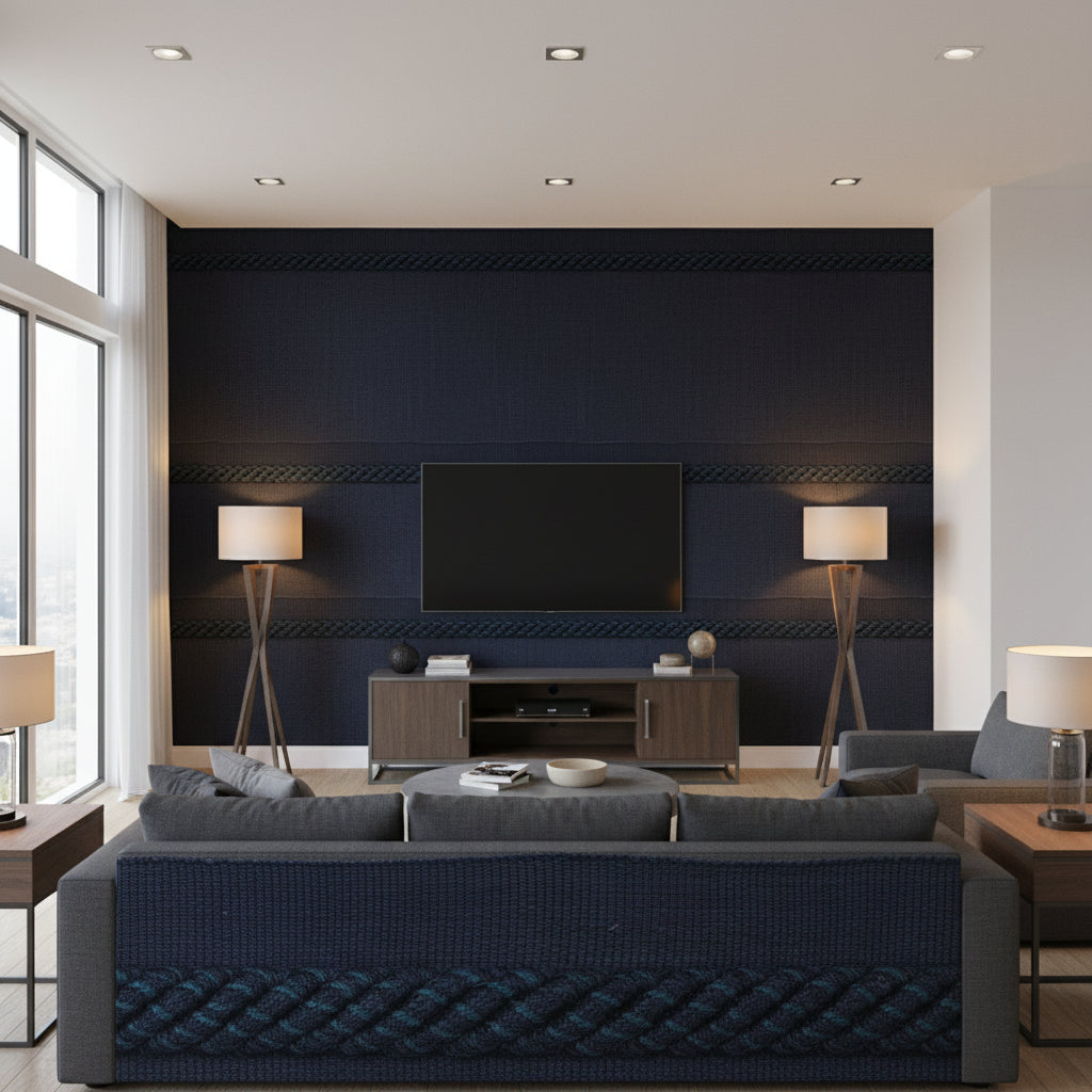 T8012104.55.0 | Kravet - Living Room Visualization (AI-generated, may not be to scale. Verify pattern scale with product specifications.)