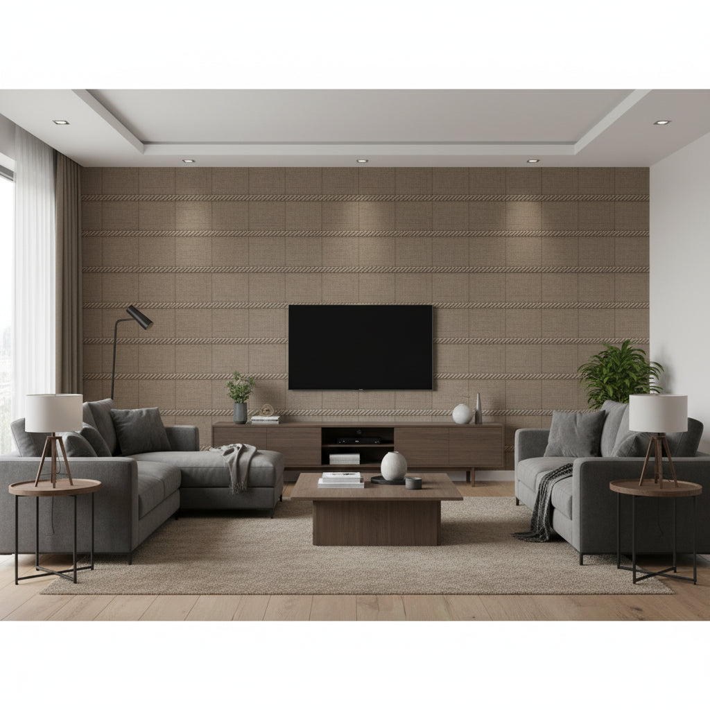 T8012104.81.0 | Kravet - Living Room Visualization (AI-generated, may not be to scale. Verify pattern scale with product specifications.)