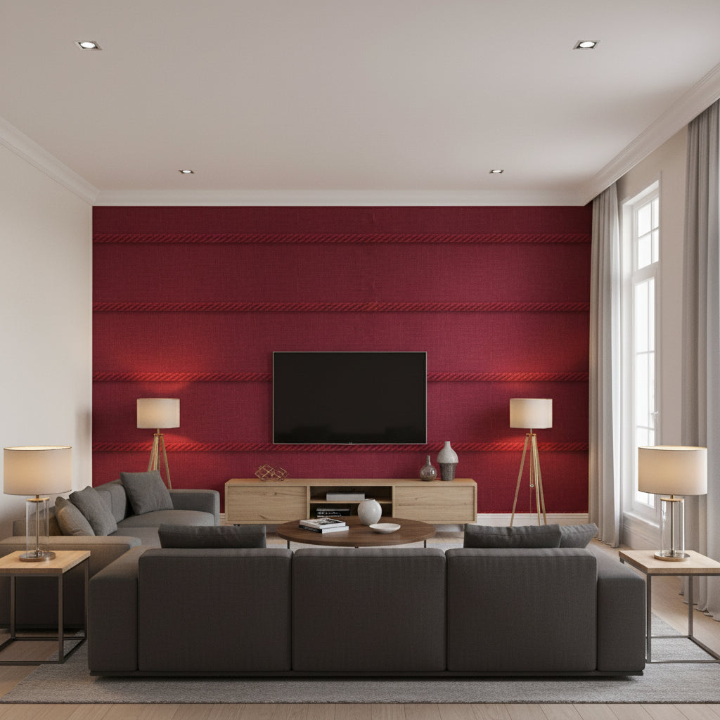 T8012104.9.0 | Kravet - Living Room Visualization (AI-generated, may not be to scale. Verify pattern scale with product specifications.)