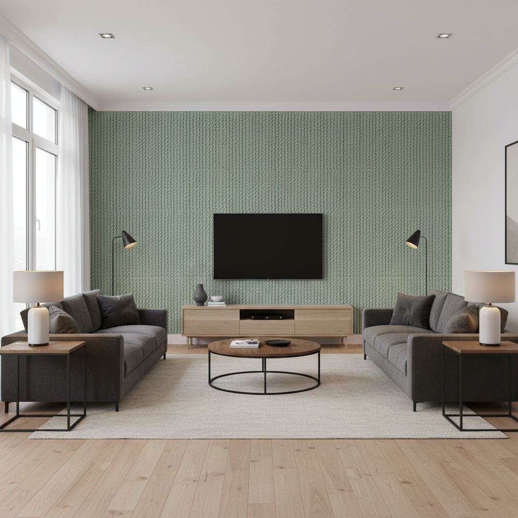 T8012105.345.0 | Kravet - Living Room Visualization (AI-generated, may not be to scale. Verify pattern scale with product specifications.)