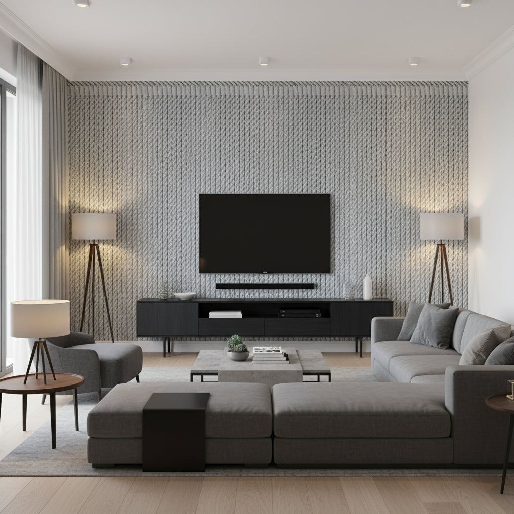 T8012105.515.0 | Kravet - Living Room Visualization (AI-generated, may not be to scale. Verify pattern scale with product specifications.)
