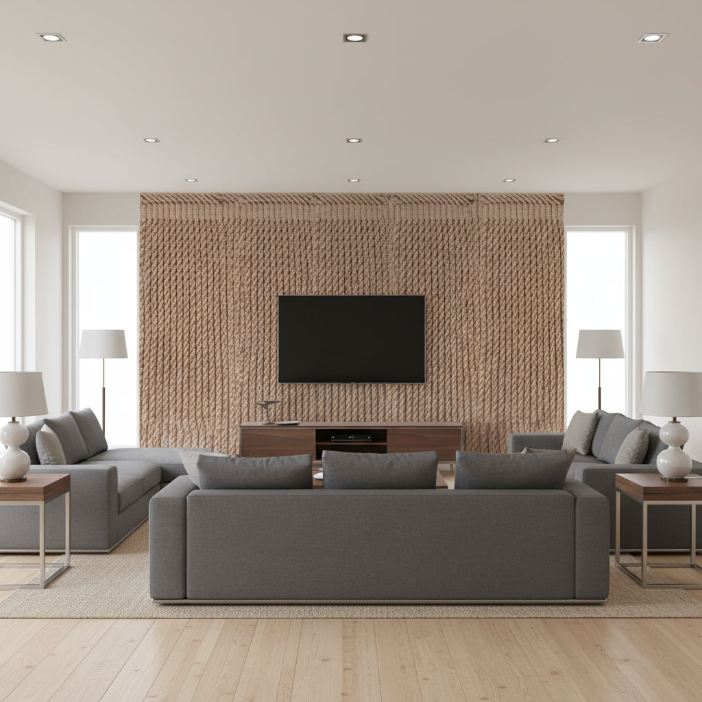 T8012105.616.0 | Kravet - Living Room Visualization (AI-generated, may not be to scale. Verify pattern scale with product specifications.)