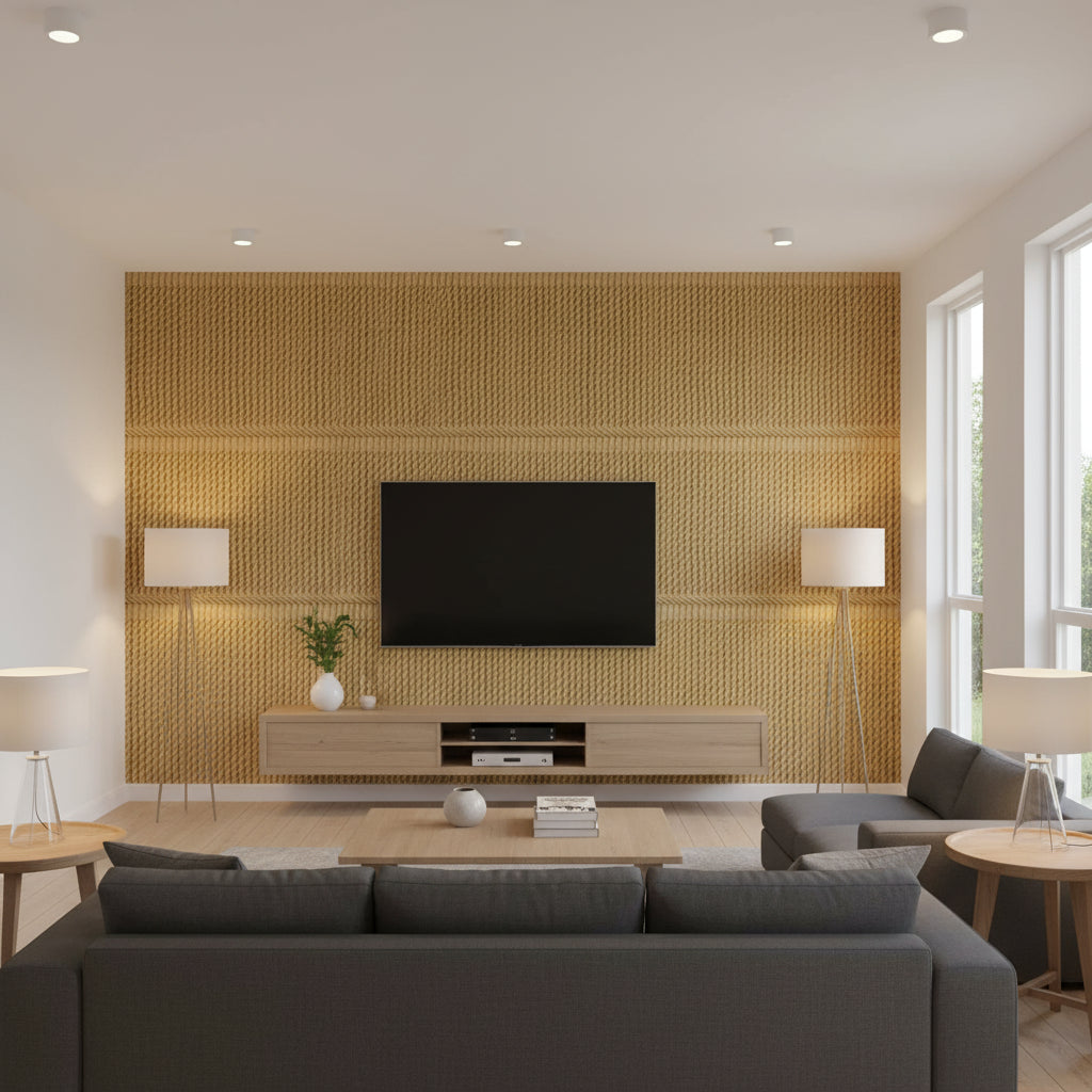 T8012106.4.0 | Kravet - Living Room Visualization (AI-generated, may not be to scale. Verify pattern scale with product specifications.)