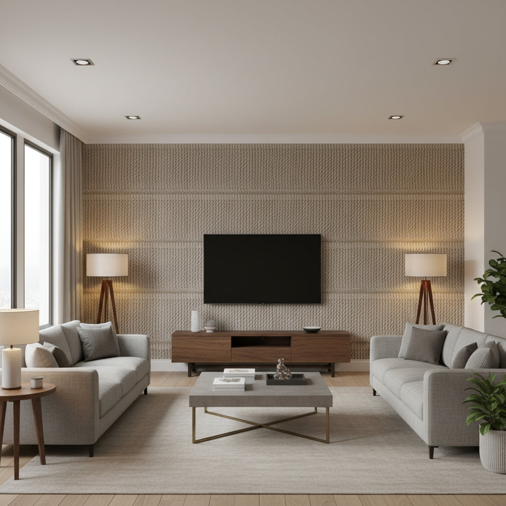 T8012106.81.0 | Kravet - Living Room Visualization (AI-generated, may not be to scale. Verify pattern scale with product specifications.)
