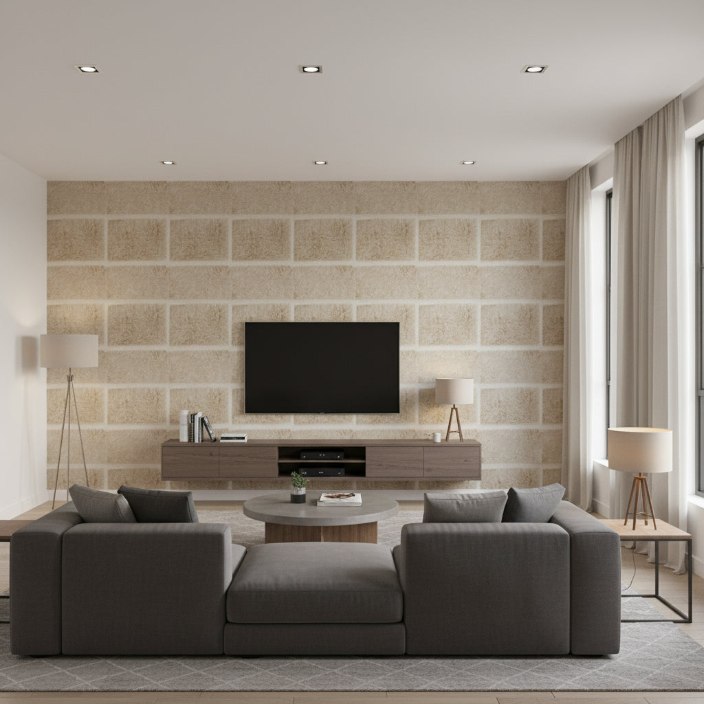 T8015508.1116.0 | Kravet - Living Room Visualization (AI-generated, may not be to scale. Verify pattern scale with product specifications.)