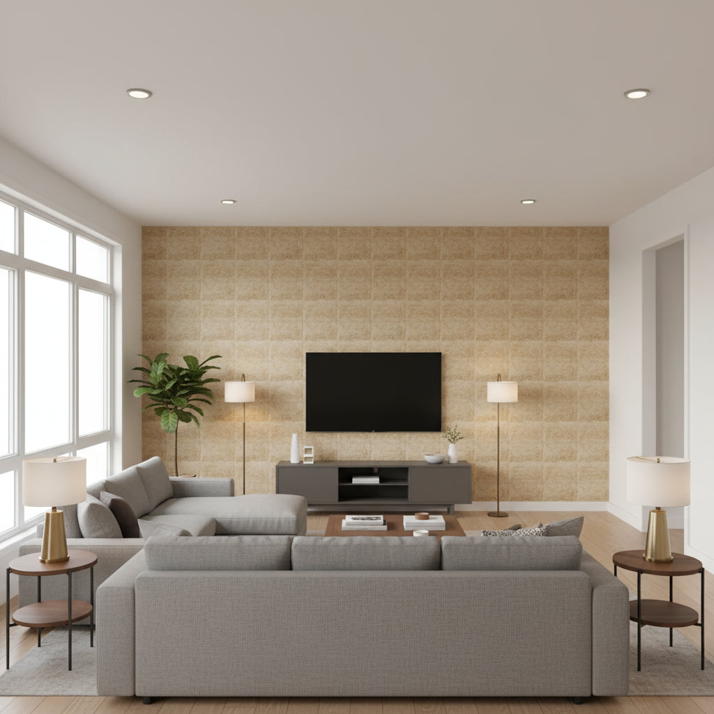 T8015508.166.0 | Kravet - Living Room Visualization (AI-generated, may not be to scale. Verify pattern scale with product specifications.)