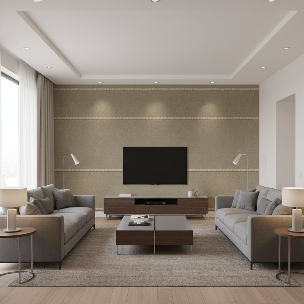 T8020105.116.0 | Kravet - Living Room Visualization (AI-generated, may not be to scale. Verify pattern scale with product specifications.)