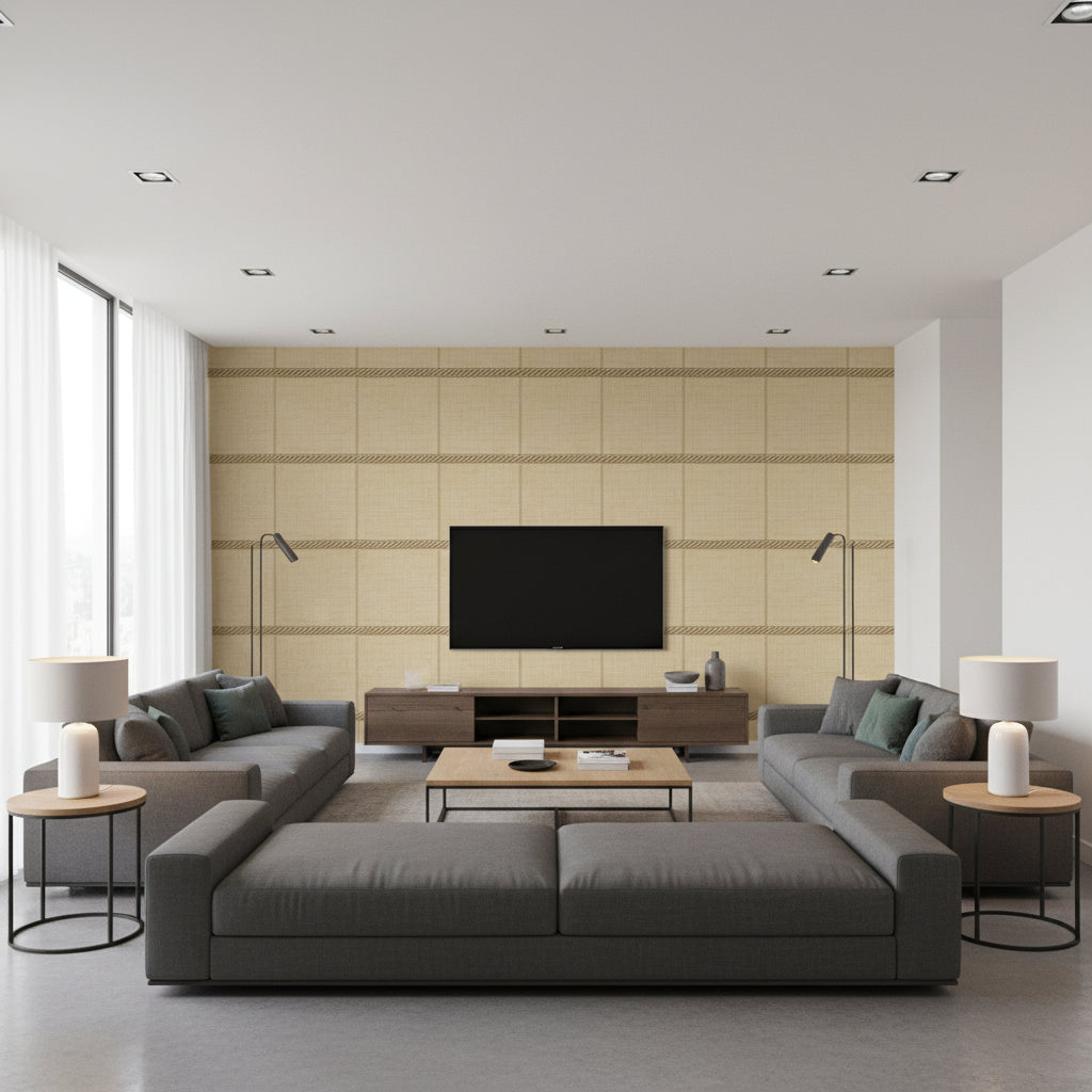 T8020105.16.0 | Kravet - Living Room Visualization (AI-generated, may not be to scale. Verify pattern scale with product specifications.)