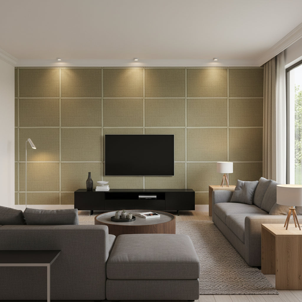 T8020105.303.0 | Kravet - Living Room Visualization (AI-generated, may not be to scale. Verify pattern scale with product specifications.)