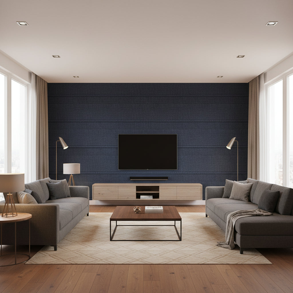 T8020105.50.0 | Kravet - Living Room Visualization (AI-generated, may not be to scale. Verify pattern scale with product specifications.)
