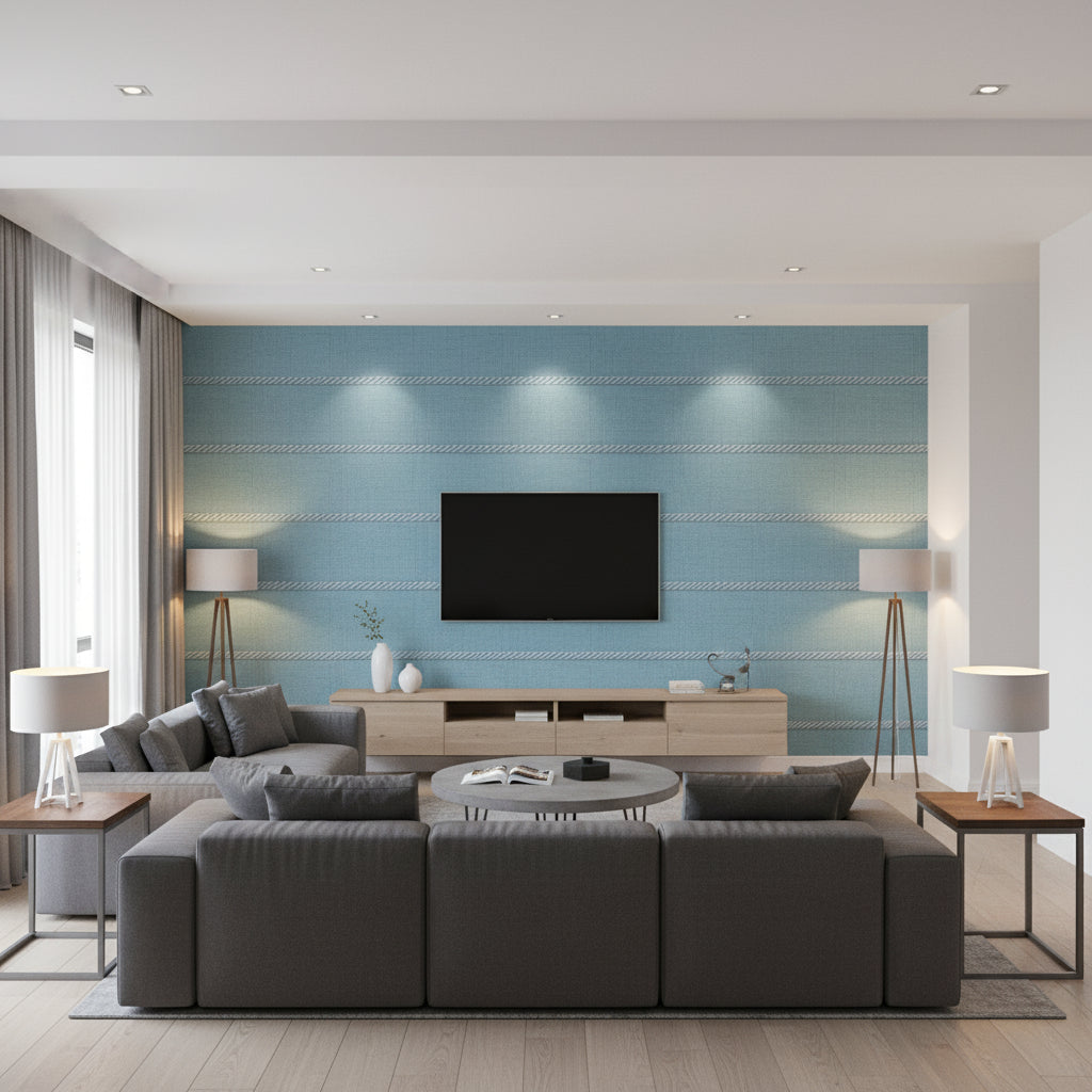 T8020105.55.0 | Kravet - Living Room Visualization (AI-generated, may not be to scale. Verify pattern scale with product specifications.)