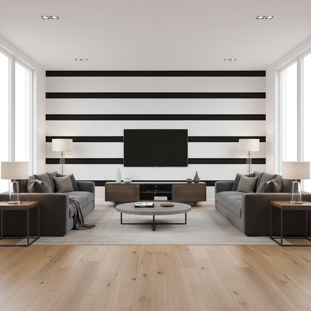 T8020105.8.0 | Kravet - Living Room Visualization (AI-generated, may not be to scale. Verify pattern scale with product specifications.)