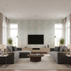 Tiger Flock Light Grey Light Grey | Thibaut - Living Room Visualization (AI-generated, may not be to scale. Verify pattern scale with product specifications.)