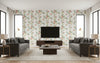 Tweety Tweet - Multi Color Bird and Rose Screen Print - Living Room Visualization (AI-generated, may not be to scale. Verify pattern scale with product specifications.)