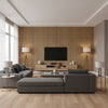Island Weaves Port Of Call | Maya Romanoff - Living Room Visualization (AI-generated, may not be to scale. Verify pattern scale with product specifications.)